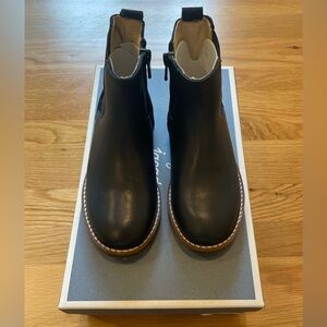 Jacadi Navy Blue Leather Zip Boots Size 27